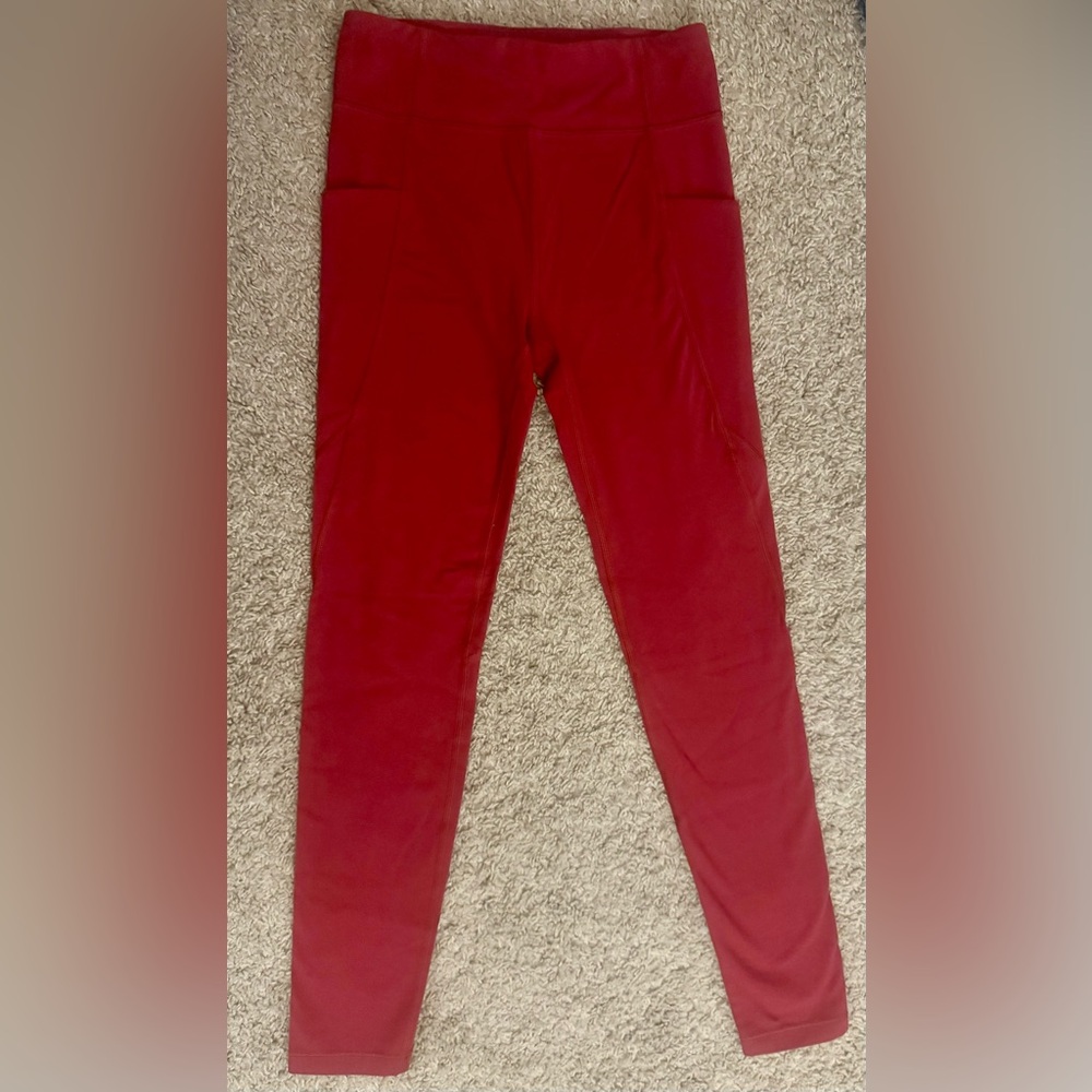 Athleta Girl Red High-Waisted Hide Your Treasures Leggings - Size - Girls XL